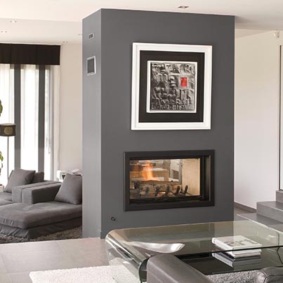 Axis H1200 DS inbuilt wood fireplace