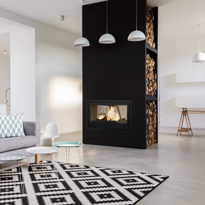 Axis I1000IB Double Sided Wood Fireplace