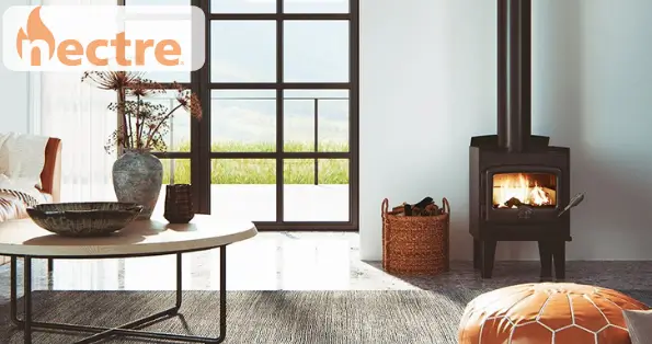 Nectre fireplace by a large window | Woodpecker