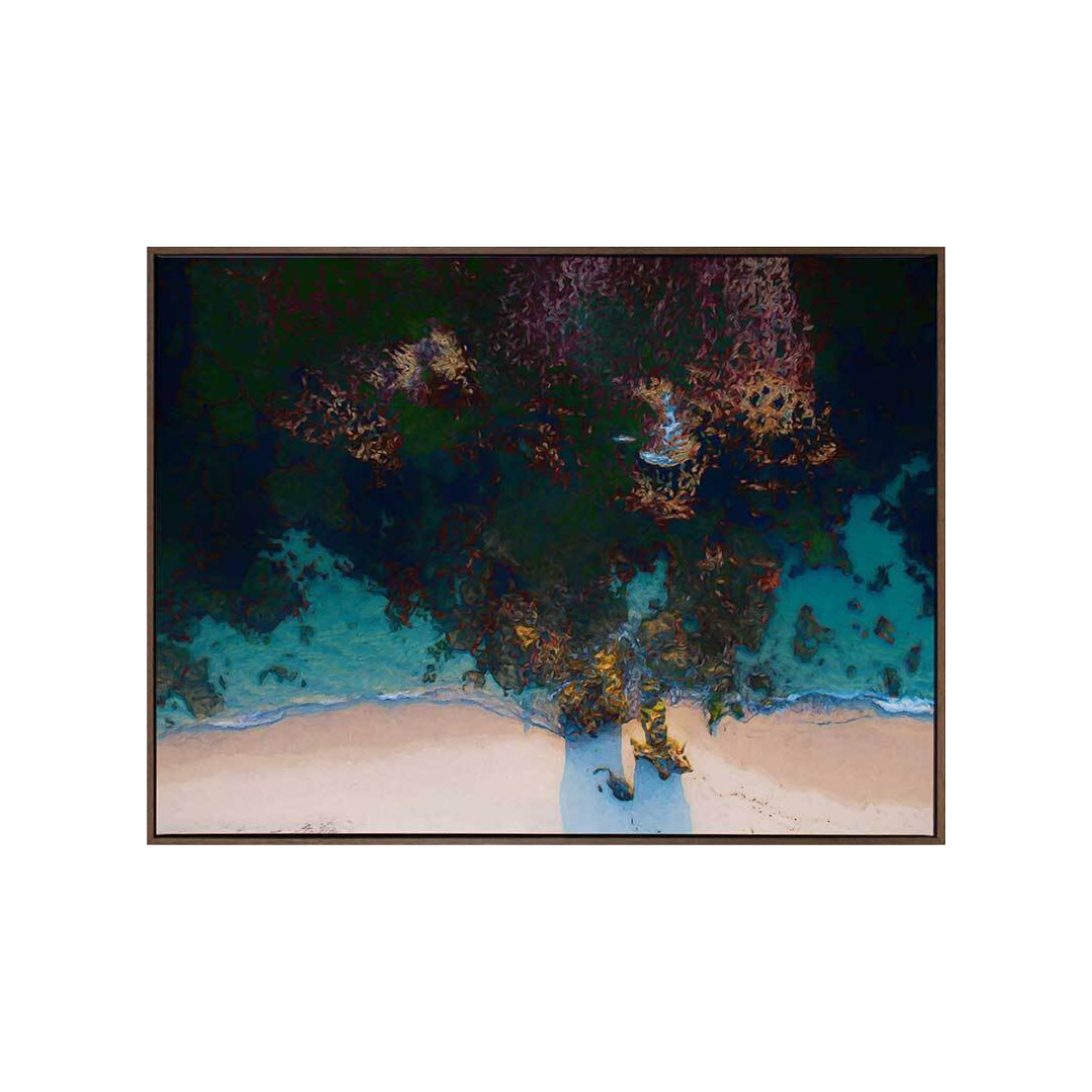 Urban Road - Ripple Effect with Timber look box frame canvas 160x120 Landscape