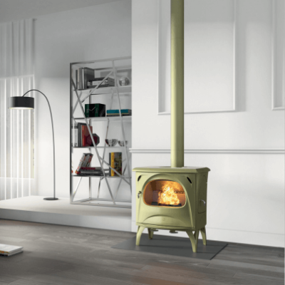 Cottagecore-style wood stove fireplace | Woodpecker