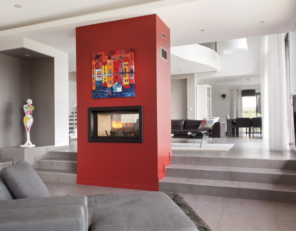 Axis H1200 Double Sided Built In Fireplace - - Woodpecker Heating, Cooling, Fireplaces & BBQ's